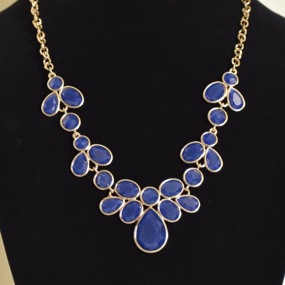 JCrew Gold & Blue Statement Necklace | Excellent Condition - Picture 3 of 4